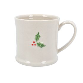 Stoneware Mini Mug with Holly